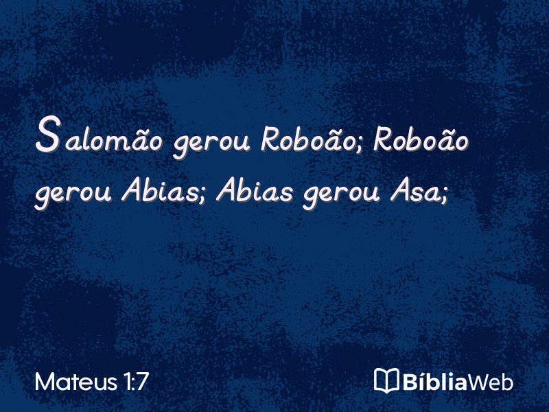 Mateus 1:7 em imagem para compartilhar