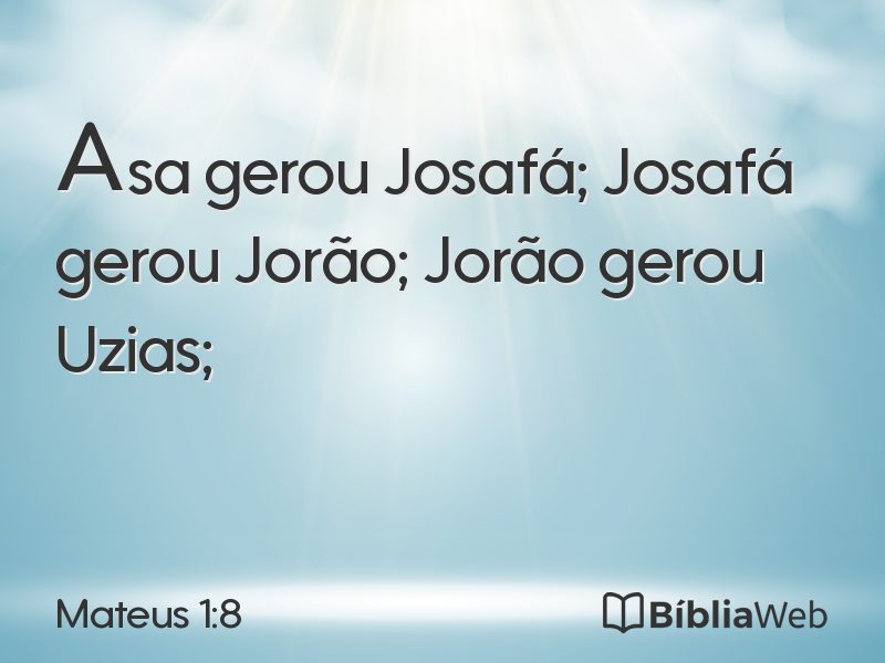 Mateus 1:8 em imagem para compartilhar