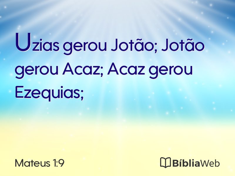 Mateus 1:9 em imagem para compartilhar