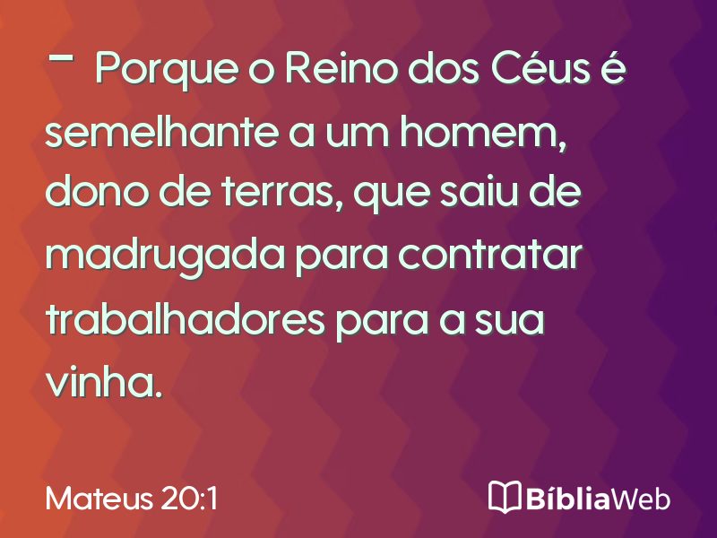Mateus 20:1 em imagem para compartilhar