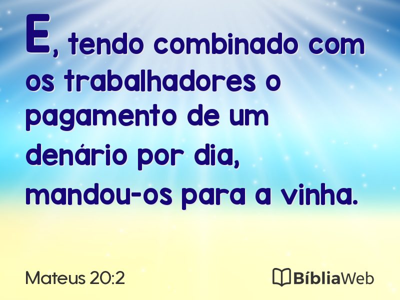Mateus 20:2 em imagem para compartilhar