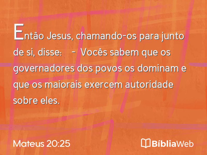 Mateus 20:25 em imagem para compartilhar