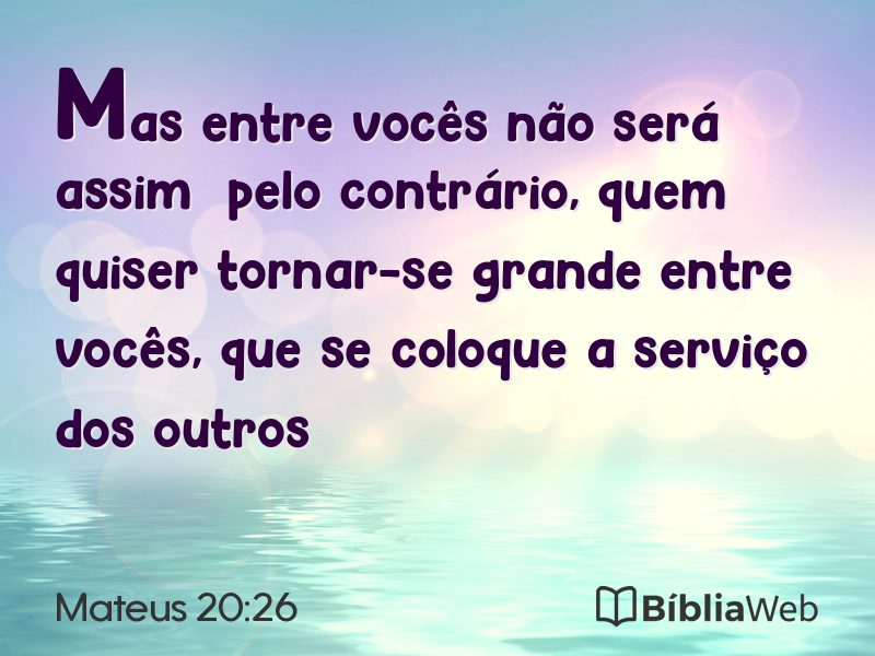 Mateus 20:26 em imagem para compartilhar