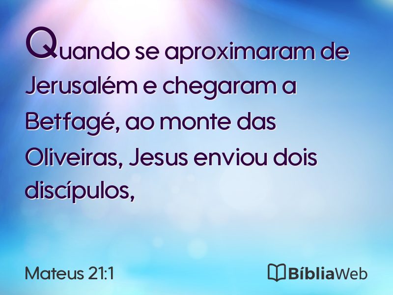 Mateus 21:1 em imagem para compartilhar