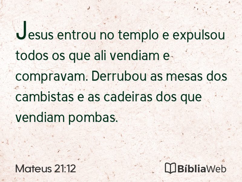 Mateus 21:12 em imagem para compartilhar