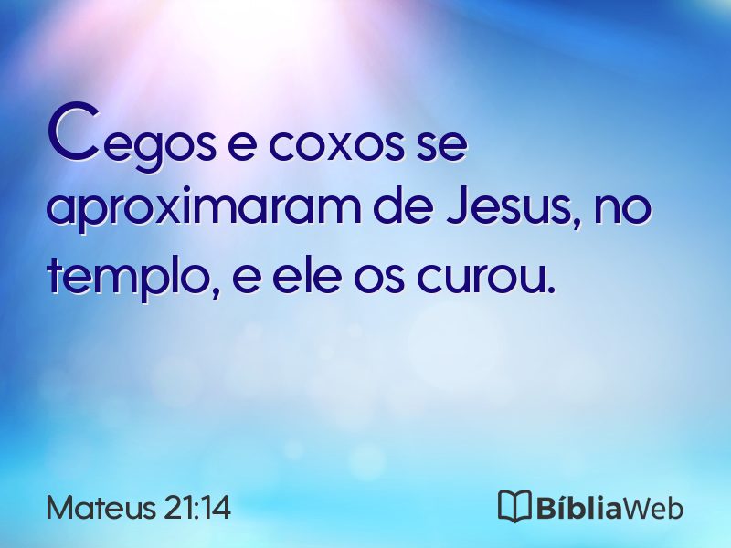 Mateus 21:14 em imagem para compartilhar