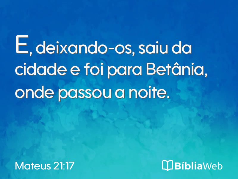 Mateus 21:17 em imagem para compartilhar