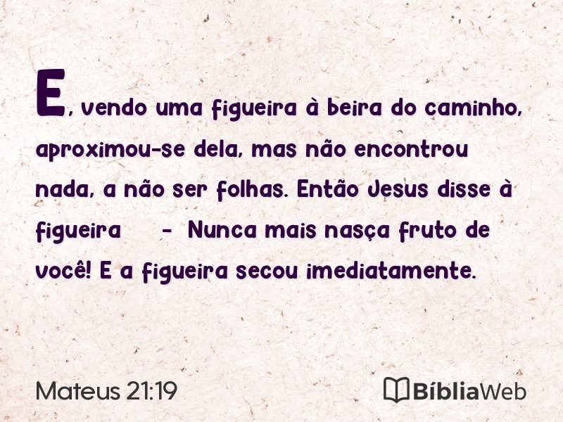 Mateus 21:19 em imagem para compartilhar