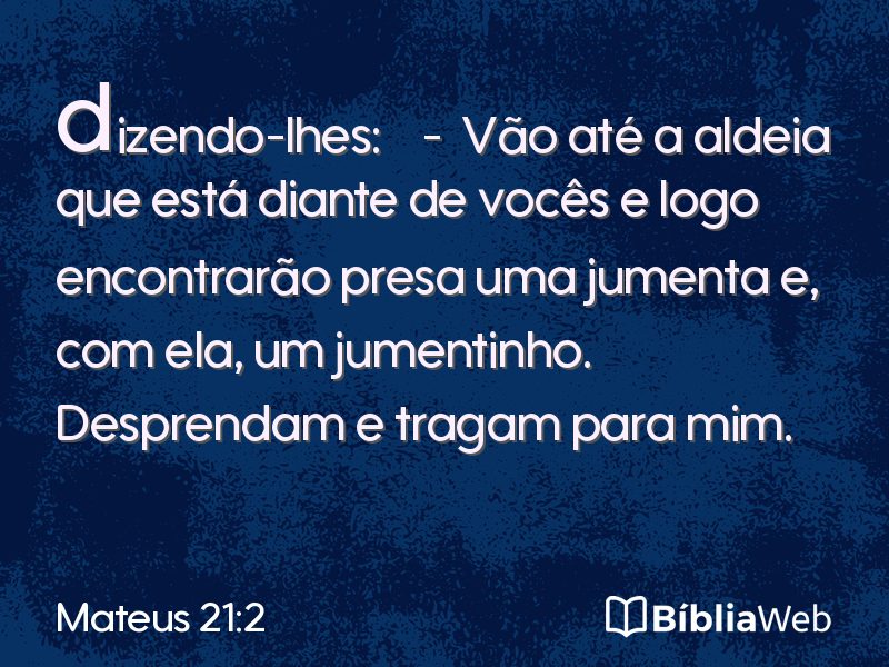 Mateus 21:2 em imagem para compartilhar