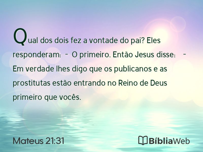 Mateus 21:31 em imagem para compartilhar