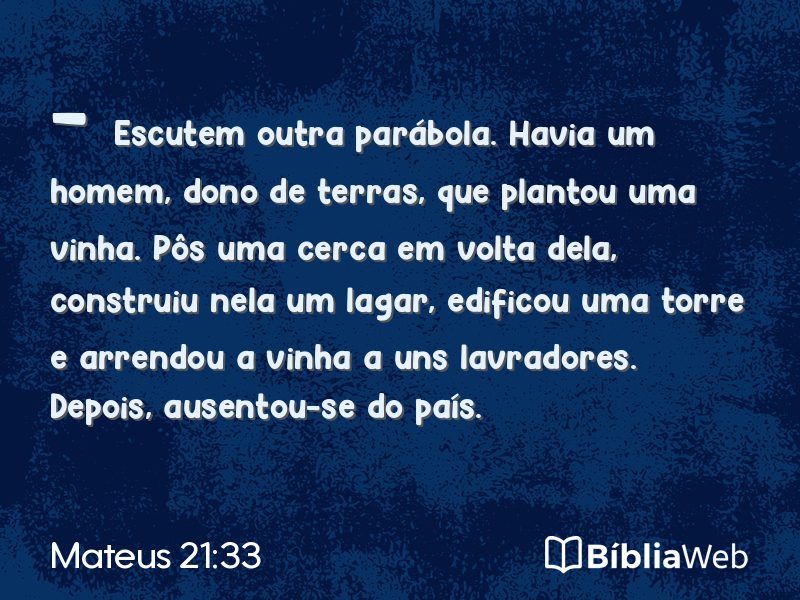 Mateus 21:33 em imagem para compartilhar