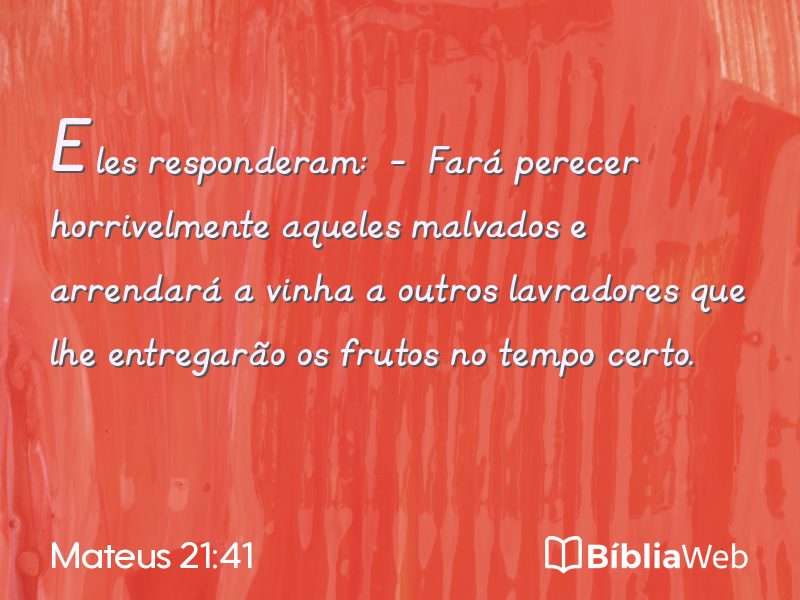 Mateus 21:41 em imagem para compartilhar