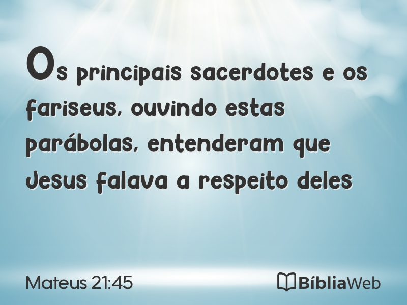 Mateus 21:45 em imagem para compartilhar