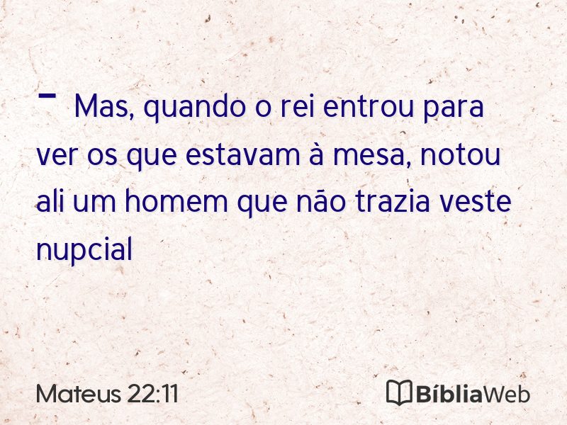 Mateus 22:11 em imagem para compartilhar