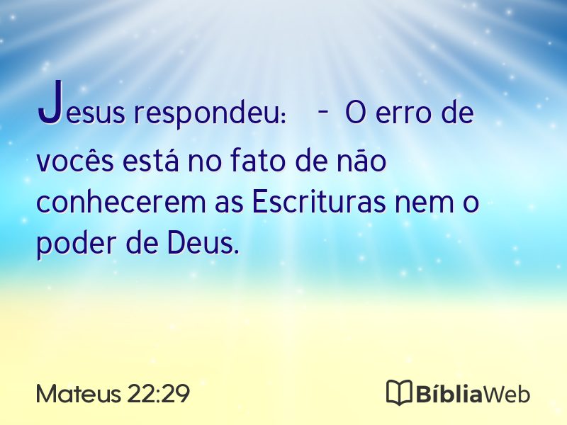 Mateus 22:29 em imagem para compartilhar