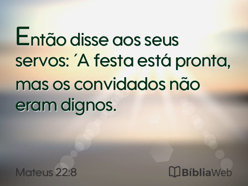 Mateus 22:8 em imagem para compartilhar