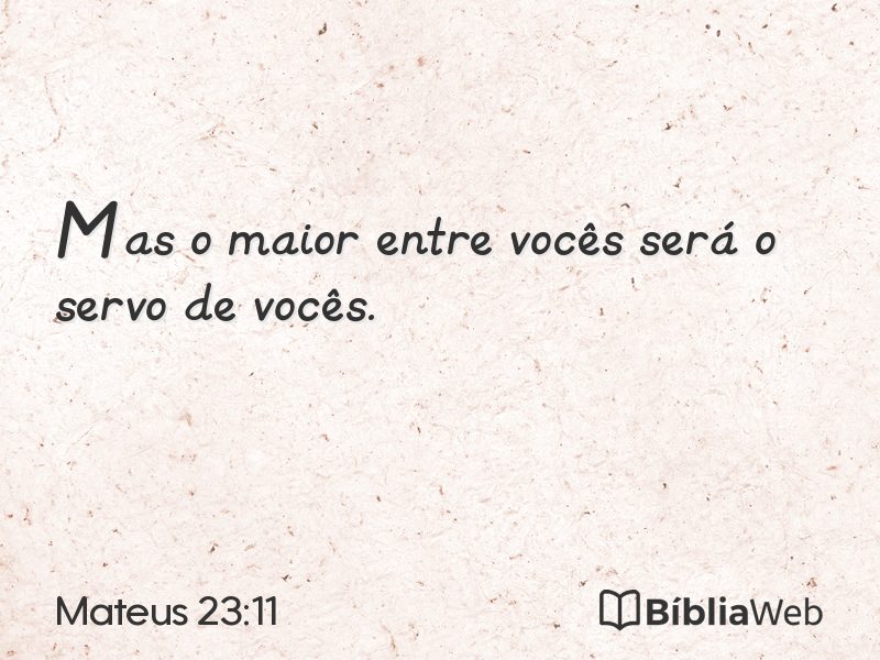 Mateus 23:11 em imagem para compartilhar