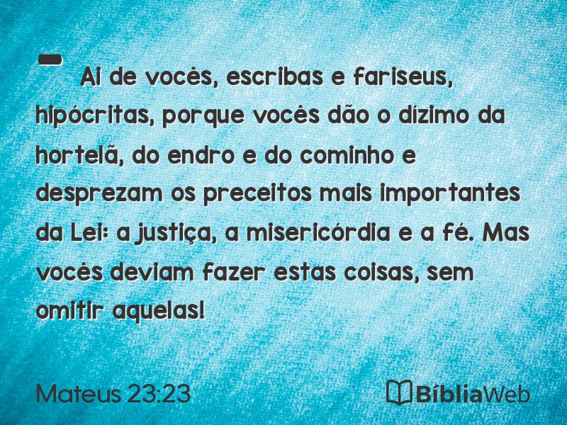 Mateus 23:23 em imagem para compartilhar