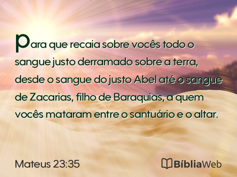 Mateus 23:35 em imagem para compartilhar
