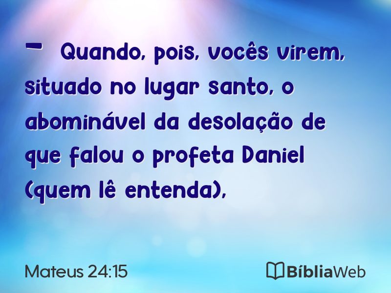 Mateus 24:15 em imagem para compartilhar