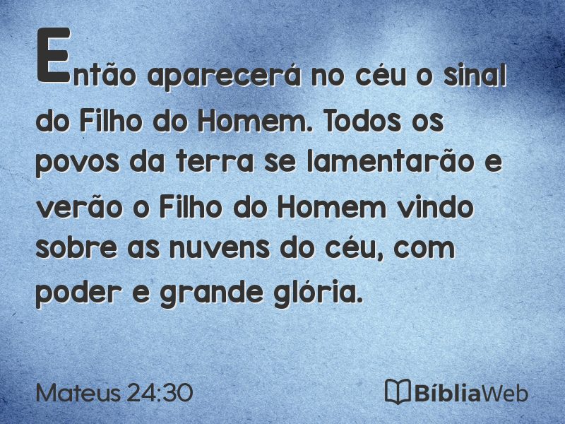 Mateus 24:30 em imagem para compartilhar