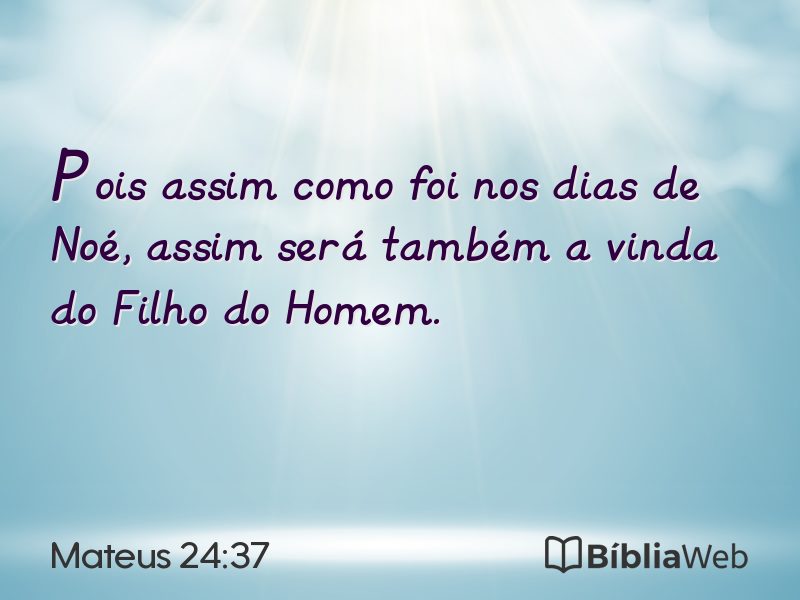 Mateus 24:37 em imagem para compartilhar