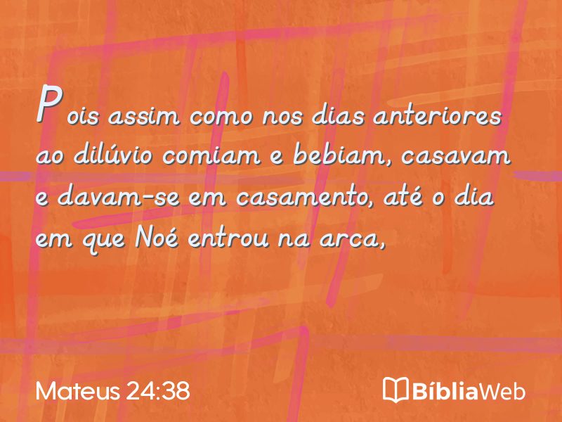 Mateus 24:38 em imagem para compartilhar