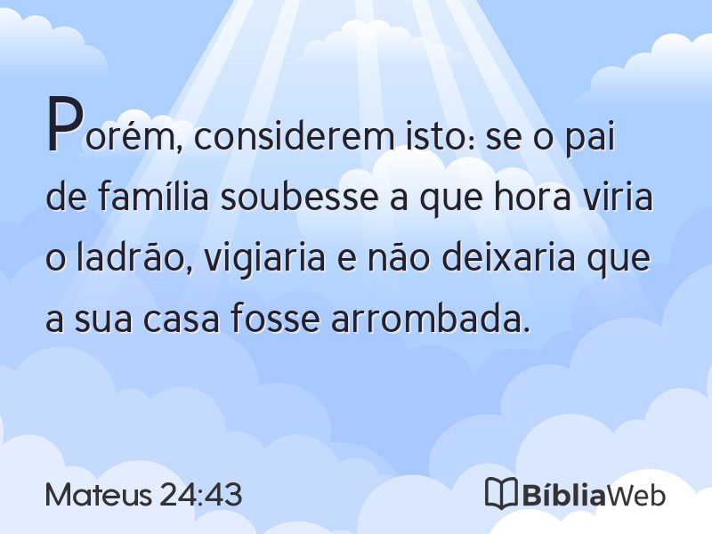 Mateus 24:43 em imagem para compartilhar