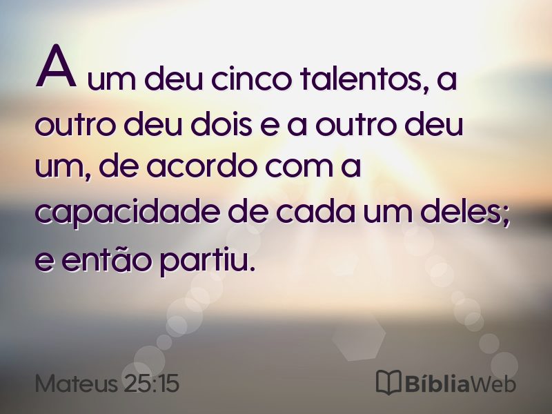 Mateus 25:15 em imagem para compartilhar