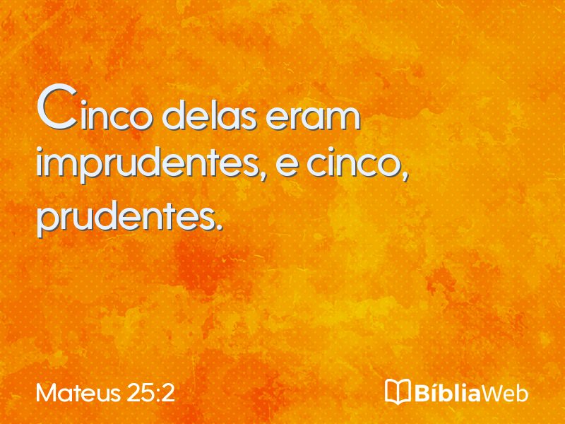 Mateus 25:2 em imagem para compartilhar