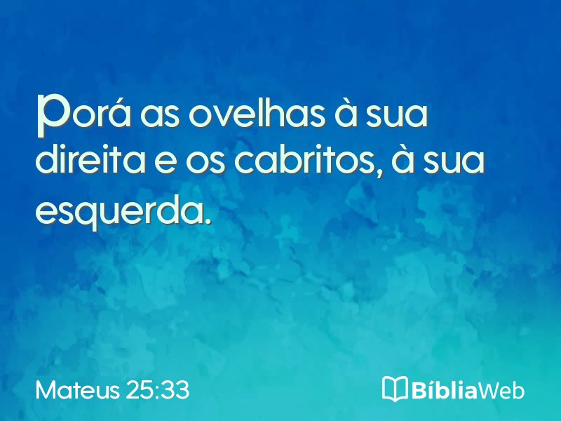 Mateus 25:33 em imagem para compartilhar