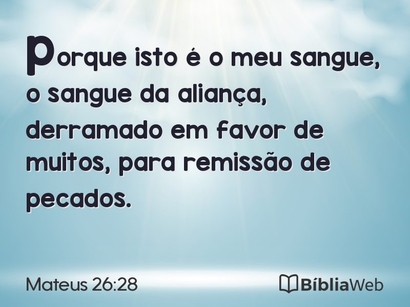 Mateus 26:28 em imagem para compartilhar