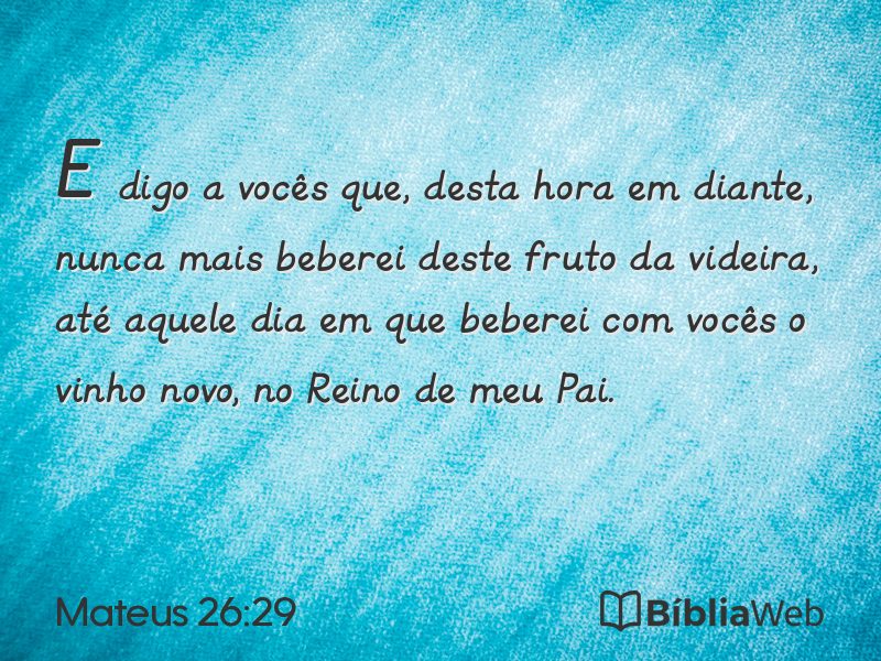 Mateus 26:29 em imagem para compartilhar