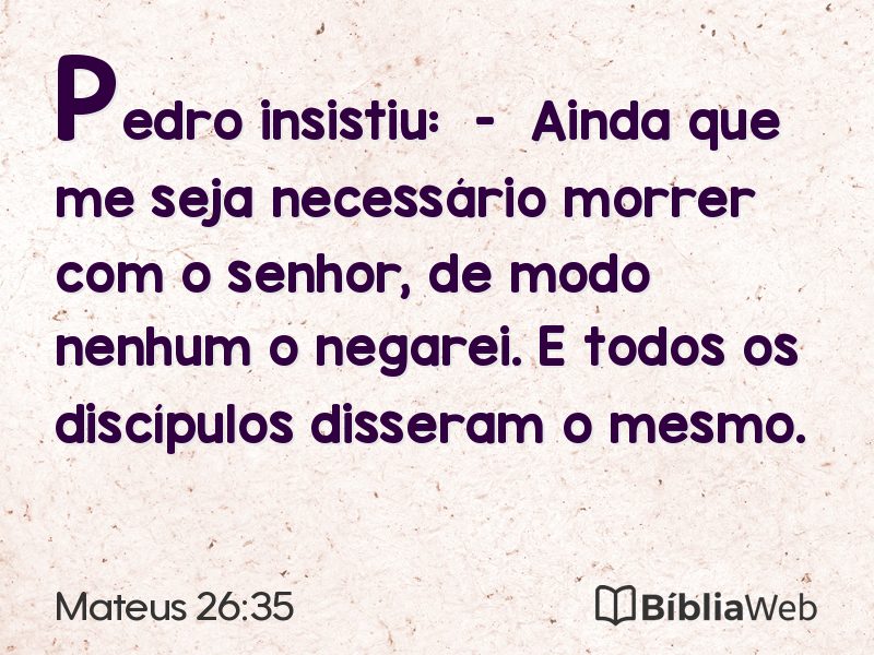 Mateus 26:35 em imagem para compartilhar