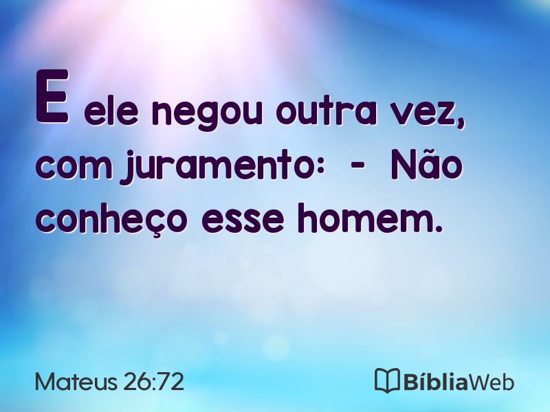 Mateus 26:72 em imagem para compartilhar