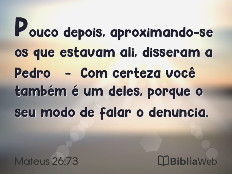 Mateus 26:73 em imagem para compartilhar