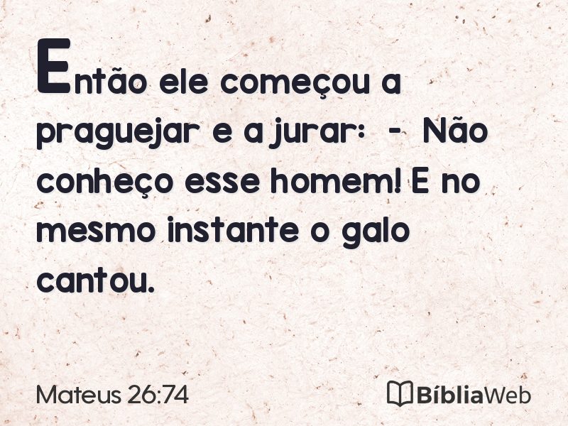 Mateus 26:74 em imagem para compartilhar