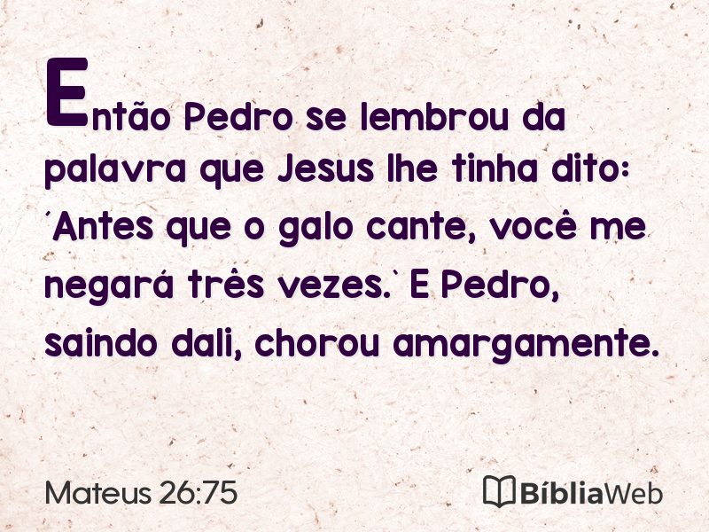 Mateus 26:75 em imagem para compartilhar