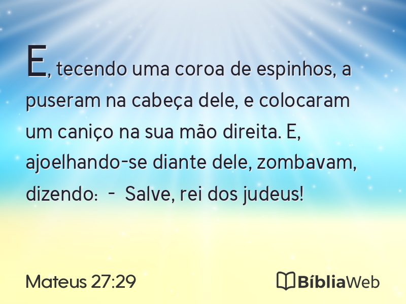 Mateus 27:29 em imagem para compartilhar