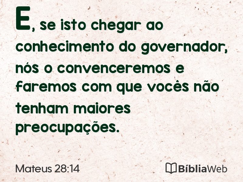 Mateus 28:14 em imagem para compartilhar