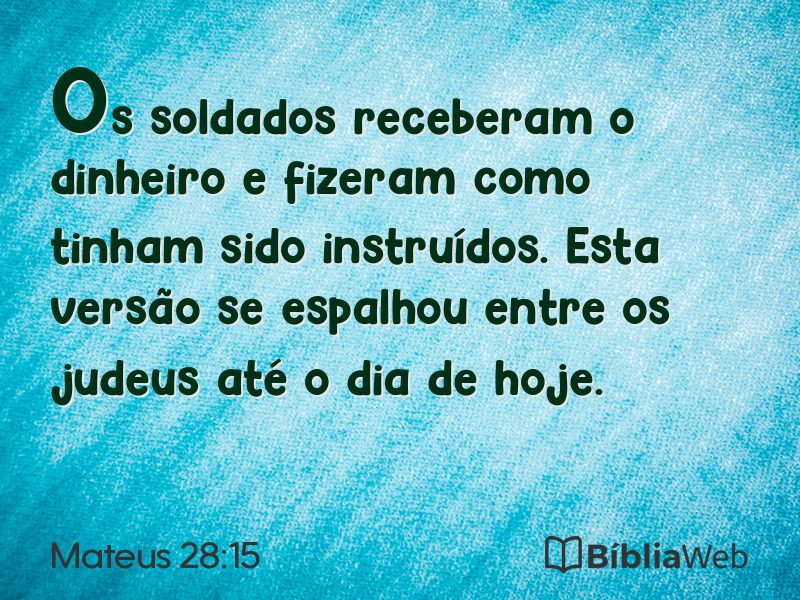 Mateus 28:15 em imagem para compartilhar