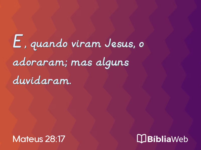 Mateus 28:17 em imagem para compartilhar