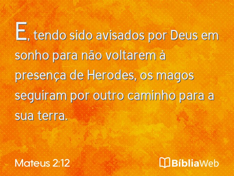 Mateus 2:12 em imagem para compartilhar