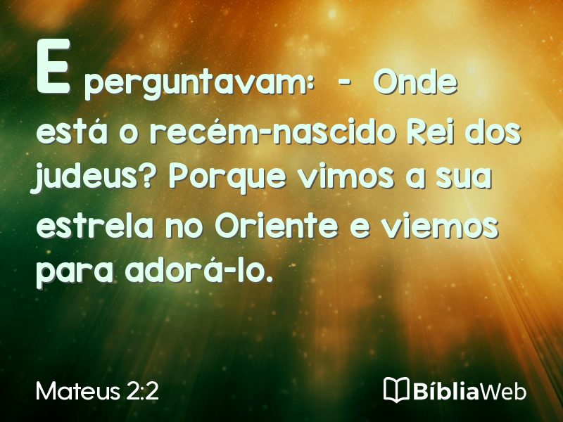 Mateus 2:2 em imagem para compartilhar