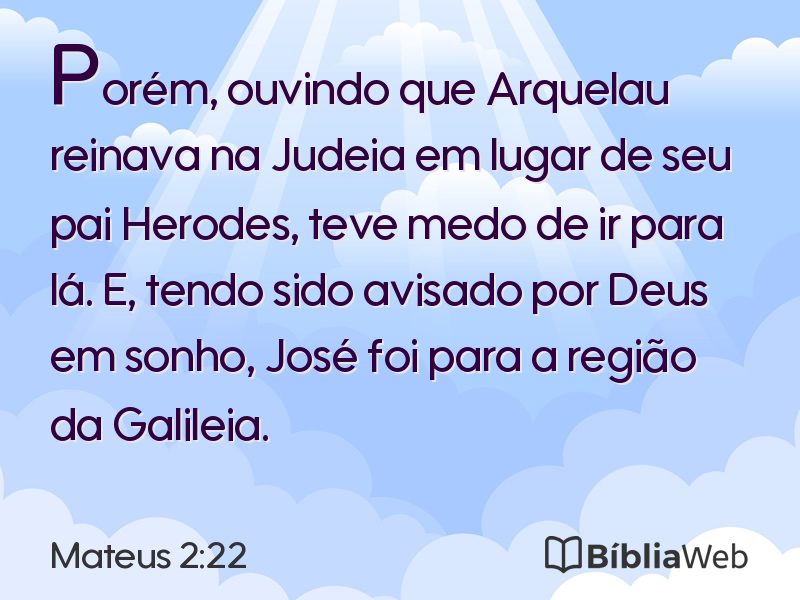 Mateus 2:22 em imagem para compartilhar