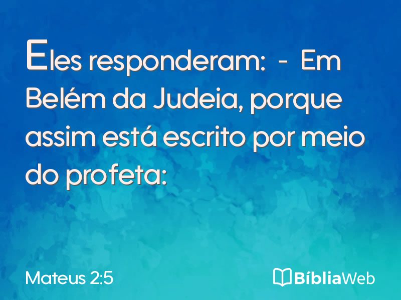Mateus 2:5 em imagem para compartilhar