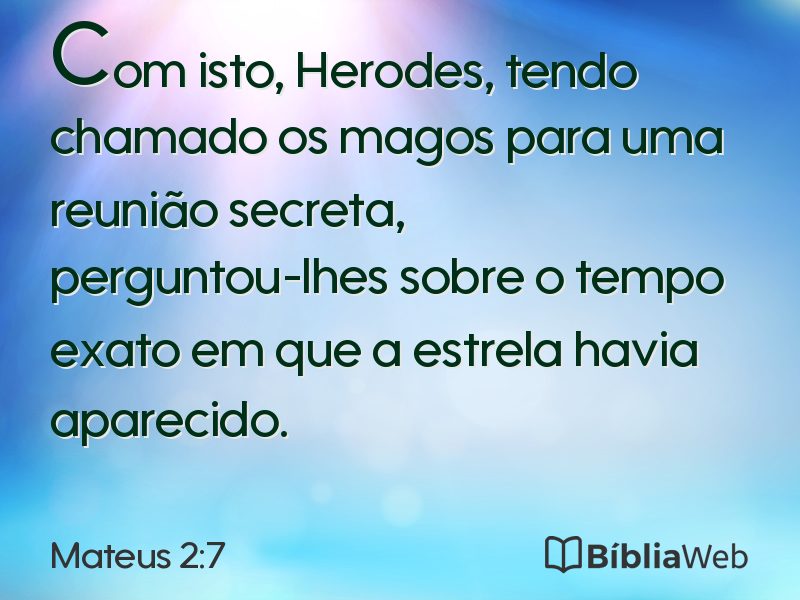 Mateus 2:7 em imagem para compartilhar