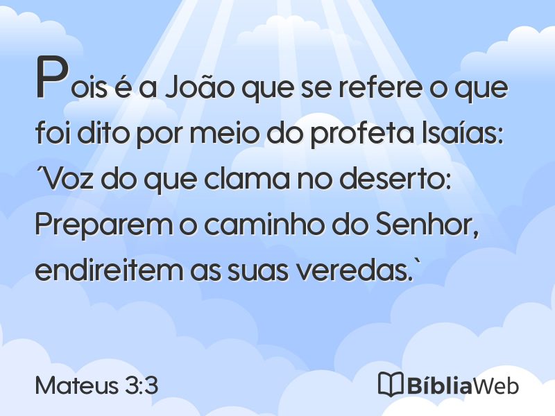 Mateus 3:3 em imagem para compartilhar