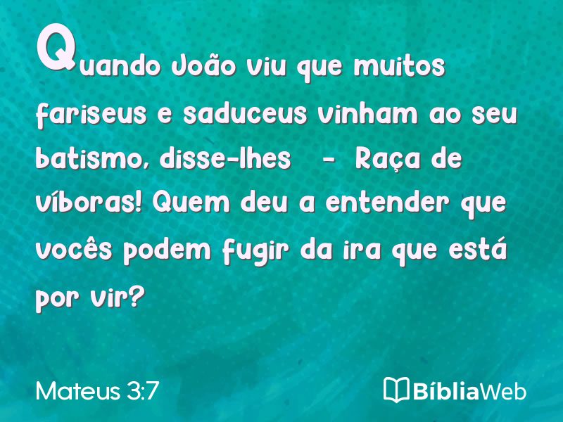 Mateus 3:7 em imagem para compartilhar