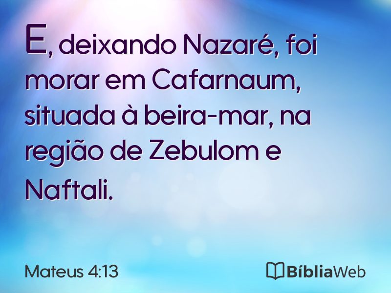 Mateus 4:13 em imagem para compartilhar